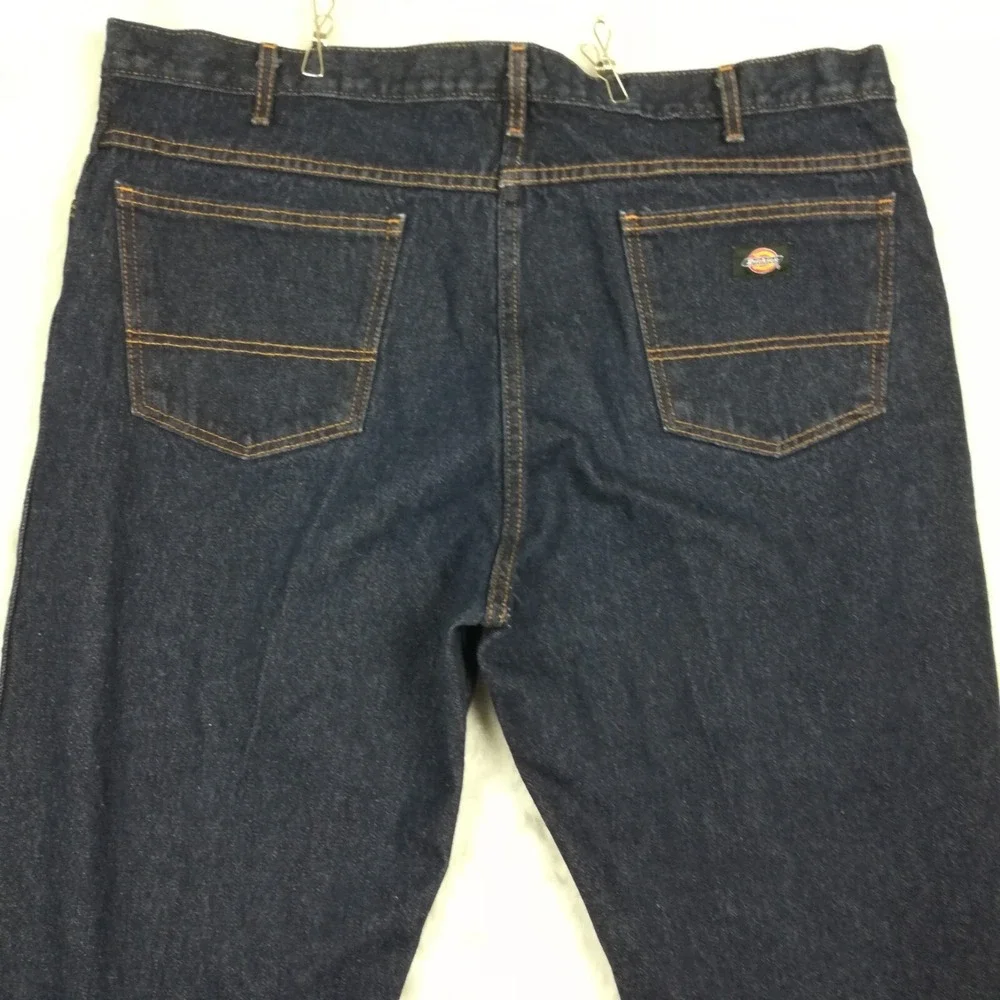 Dickies Mens Jeans Regular Fit Straight Leg Blue Denim Dark Indigo 44x30‎
